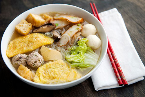 Miến há cảo trứng nấm