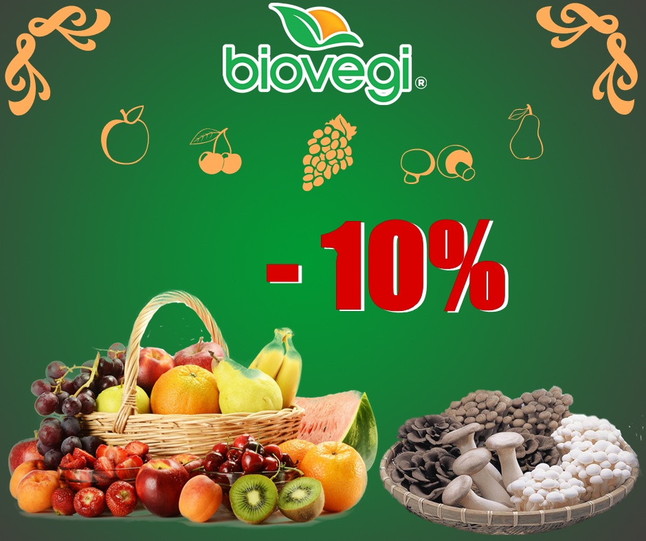Nhận ngay ưu đãi 10% khi mua sản phẩm từ Hoa quả nhập khẩu và Nấm sạch